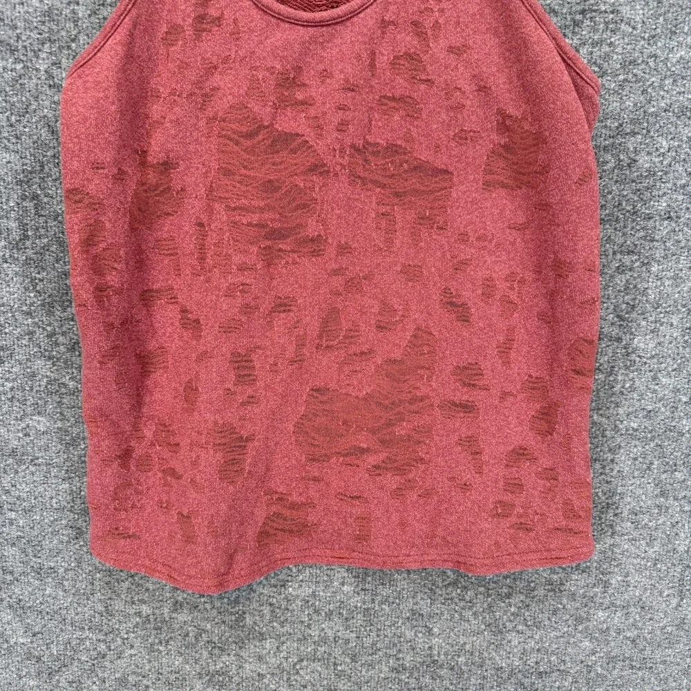 Alo Tank Top Women Medium Red Distressed Burnout Racerback Yoga Gym Shirt